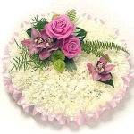 White and cool pink posy by Funeral Flowers London